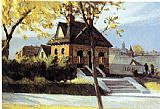 Edward Hopper Small Town Station painting